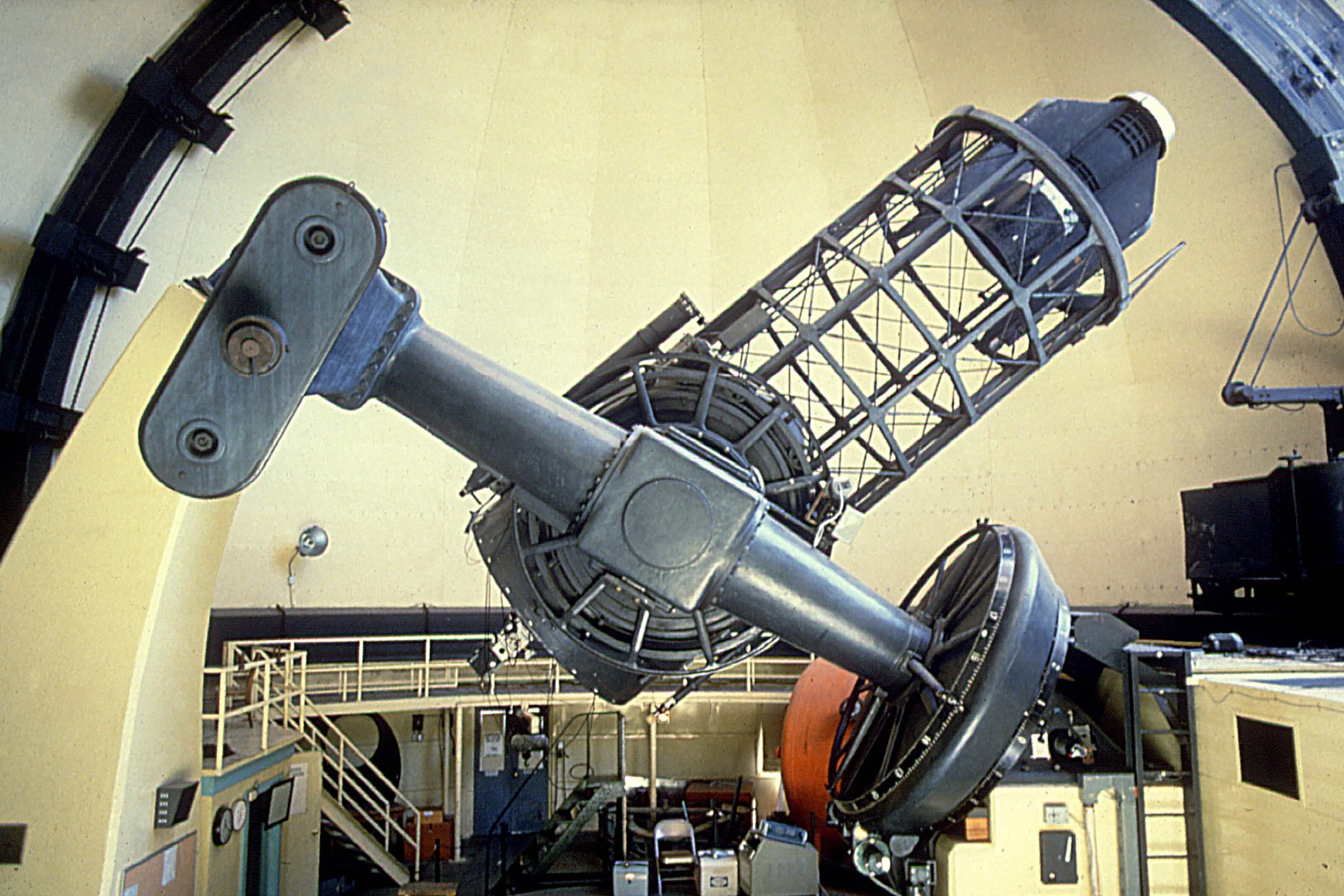 The 2.1-meter (82-inch) Otto Struve Telescope at the University of Texas McDonald Observatory.